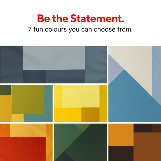 SalahTag color swatches for portable prayer mats in 7 fun colours